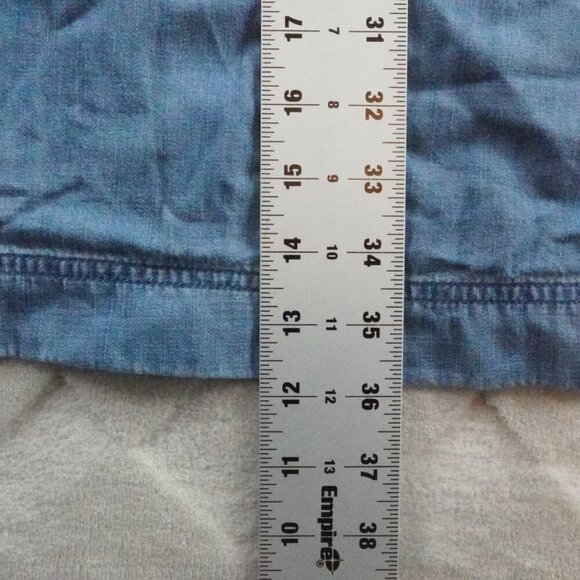 J.Crew Chambray Shirt Dress Womens 8 Blue Short Sleeve 1/4th Button Up - Picture 9 of 12